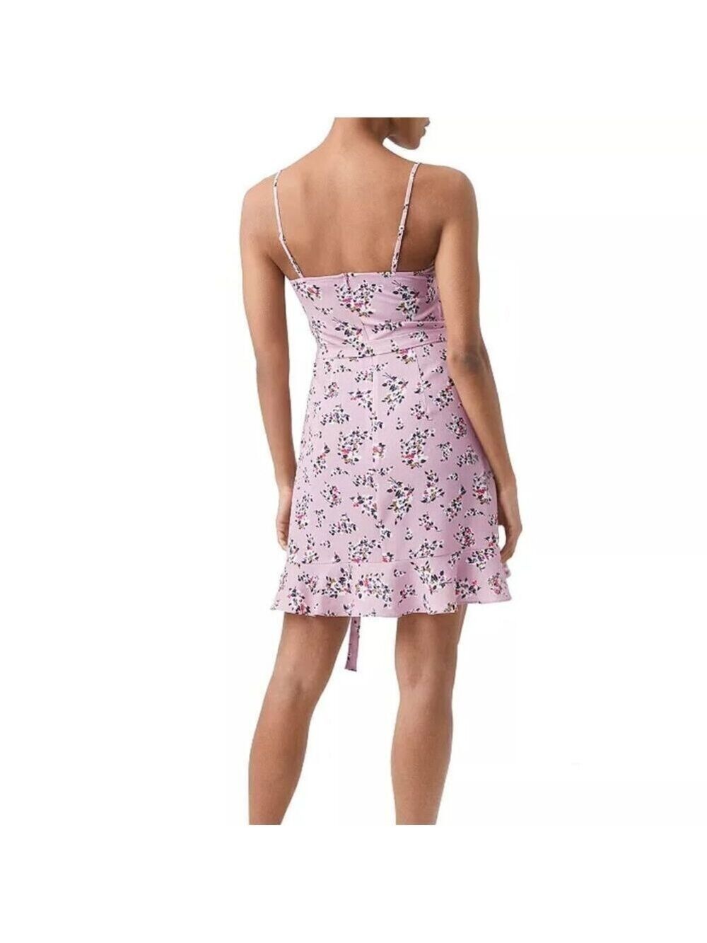 NWT French Connection River Daisy Verona Ruffled Mini Dress in Mauve Mist Floral - Picture 2 of 7